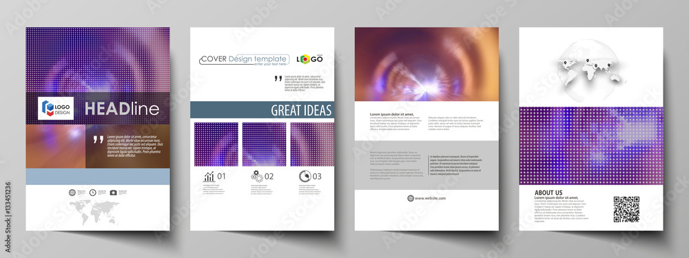 Business templates for brochure, flyer, booklet or annual report. Cover template, easy editable vector, abstract flat layout in A4 size. Bright color colorful design, beautiful futuristic background. Business templates for brochure, flyer, booklet or annual report. Cover template, easy editable vector, abstract flat layout in A4 size. Bright color colorful design, beautiful futuristic background.
