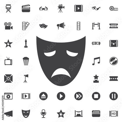 Drama acting masks flat icon