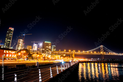 Construction Cranes - San Francisco City Skyline at Night