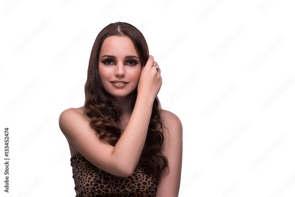 Young woman in beauty concept on white isolated background Young woman in beauty concept on white isolated background