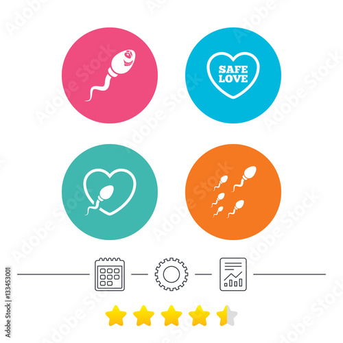 Sperm icons. Fertilization or insemination signs.
