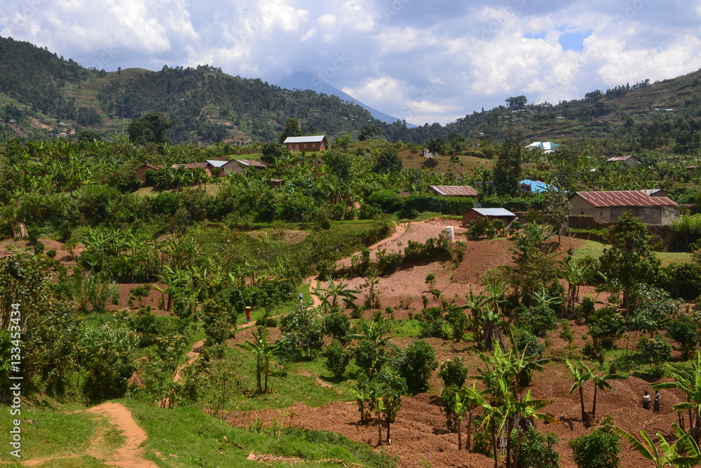 Vibrant colours of a rural community on Lake Mutanda near Kisoro in the South West of Uganda Vibrant colours of a rural community on Lake Mutanda near Kisoro in the South West of Uganda