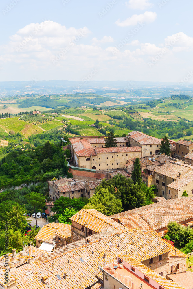 view over San Gimignano, Italy