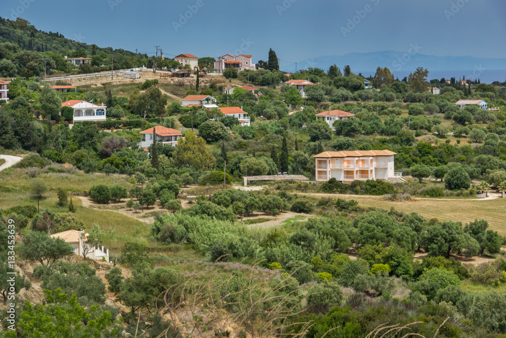 Panorama to Ratzakli village, Kefalonia, Ionian islands, Greece