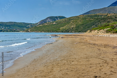 Panorama of Kamina beach in Kefalonia  Ionian Islands  Greece