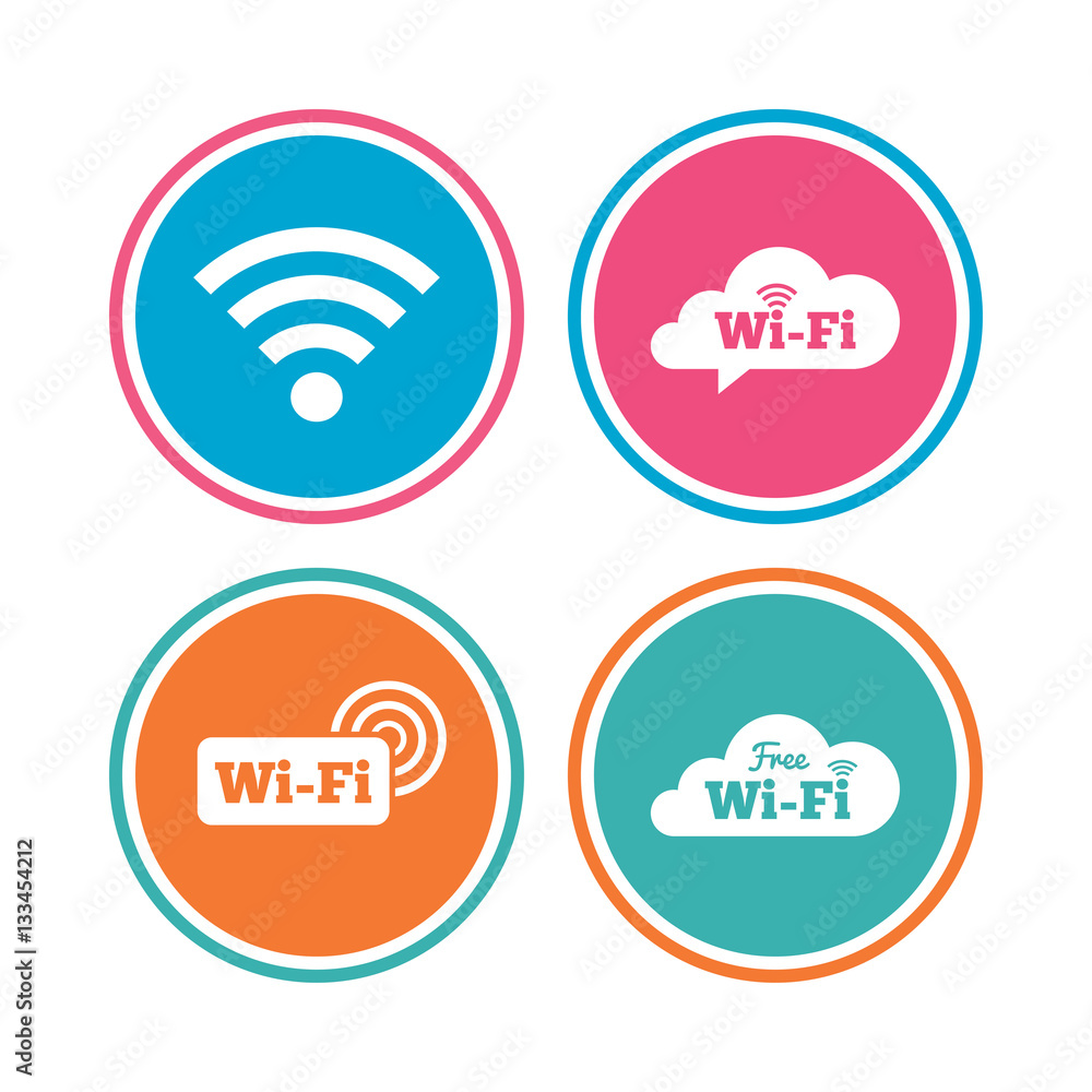 Wifi Wireless Network icons. Wi-fi speech bubble. Wifi Wireless Network icons. Wi-fi speech bubble.