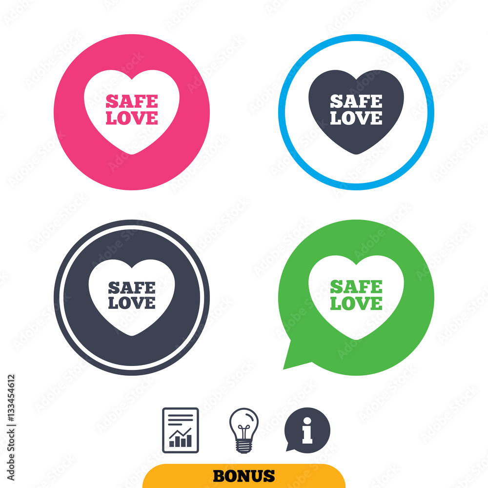 Safe love sign icon. Safe sex symbol. Safe love sign icon. Safe sex symbol.