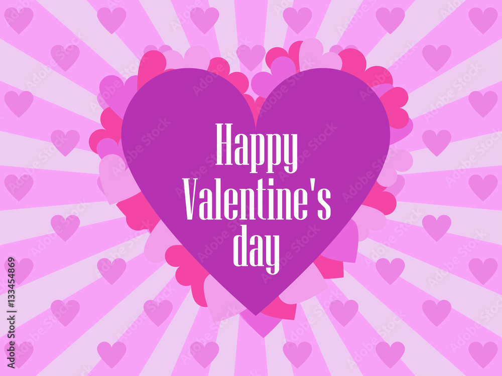 Happy Valentines Day. Festive background for greeting cards and banners. Vector illustration.
