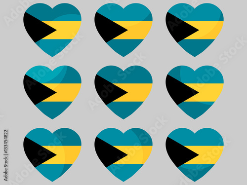Free Download Heart with the flag of the Bahamas icons. I love the Bahamas. Vector illustration. - GFXLoad