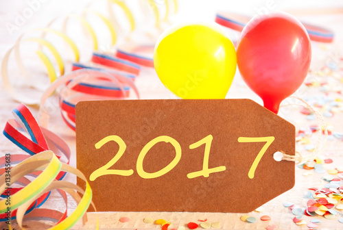 Party Label, Balloon, Streamer, Text 2017
