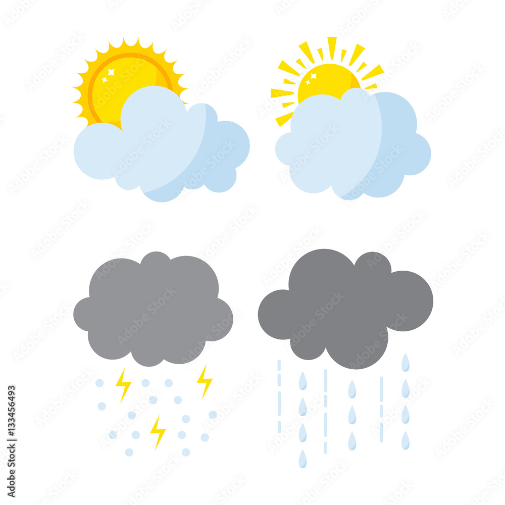 Set of weather icons vector.