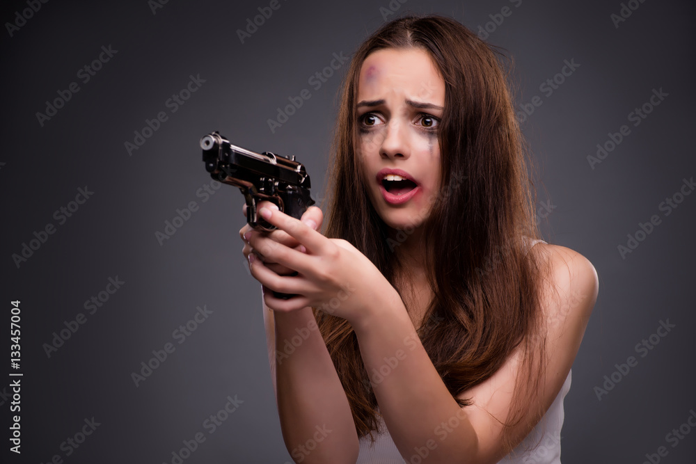Woman in violence and discrimination concept Woman in violence and discrimination concept