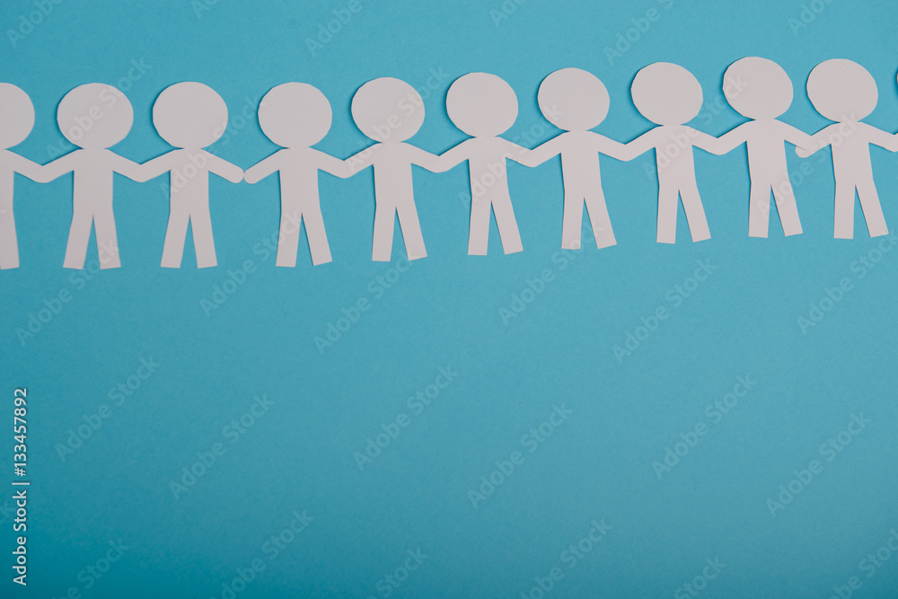 abstract paper people holding for hands abstract paper people holding for hands