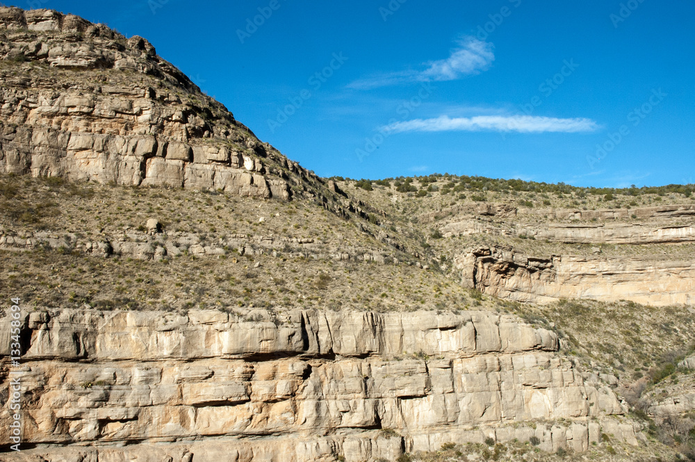 Mountain range in the high elevation of New Mexico with a beautiful