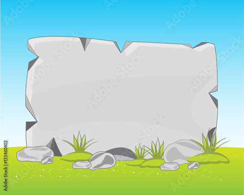 Stone plate on glade