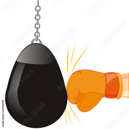 Blow by glove in punching bag