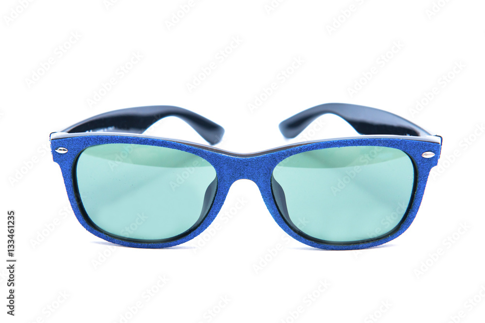 Blue Sunglasses on white background