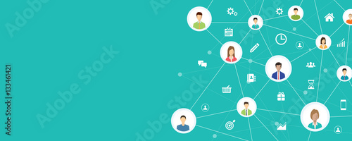 business online communication and social network connection concept