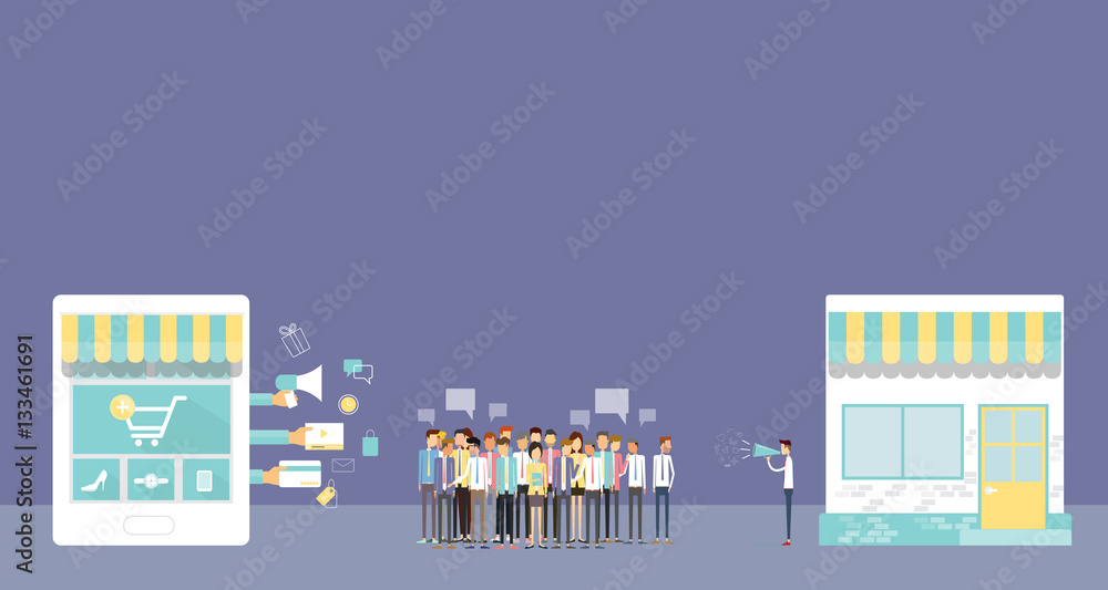 business mobile online shopping concept and store shop with group people business business mobile online shopping concept and store shop with group people business