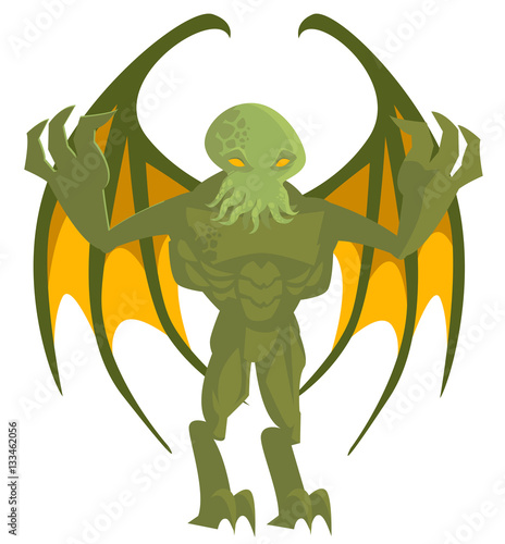 cthulthu octopus winged evil god villain monster