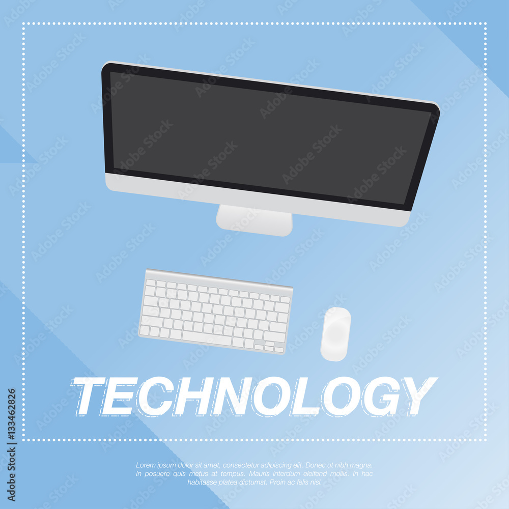 Computer flat vector illustration. Computer flat vector illustration.