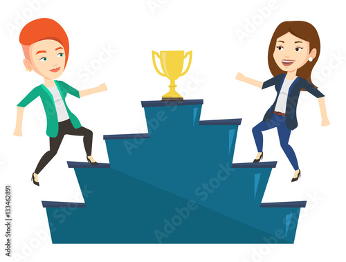 Two women competing for the business award.
