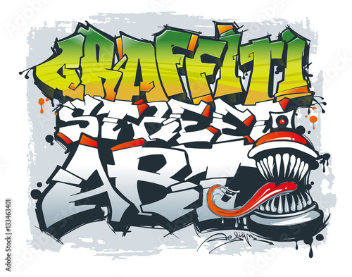 Street art concept. Vector Illustration. Graffiti style