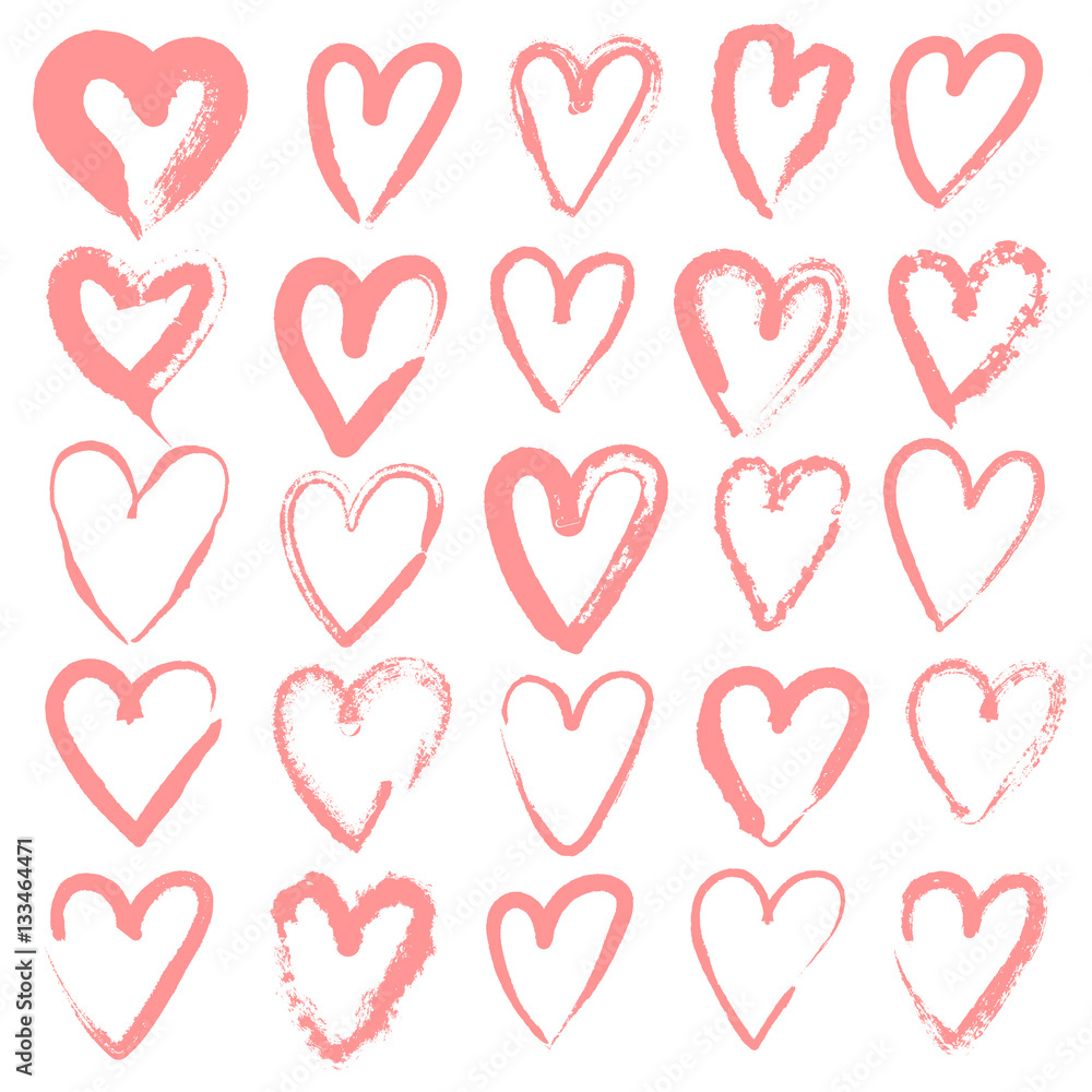 Hand drawn hearts. Vector illustration Hand drawn hearts. Vector illustration