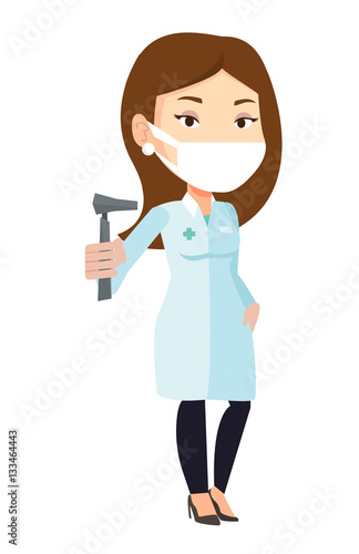 Ear nose throat doctor vector illustration.