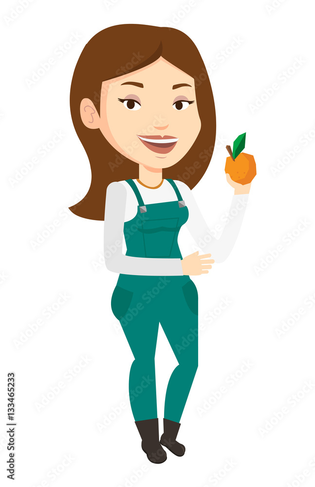 Farmer collecting oranges vector illustration Farmer collecting oranges vector illustration