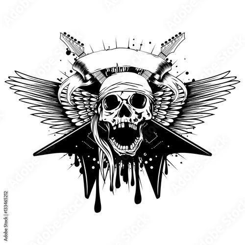 guitars wings skull_var 2