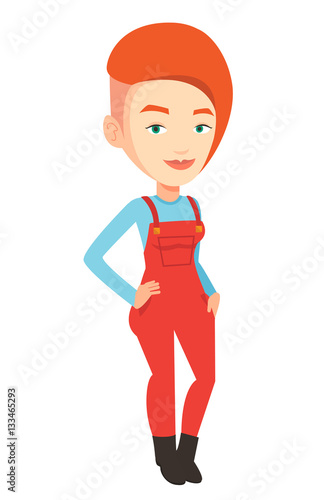 Proud caucasian farmer vector illustration.