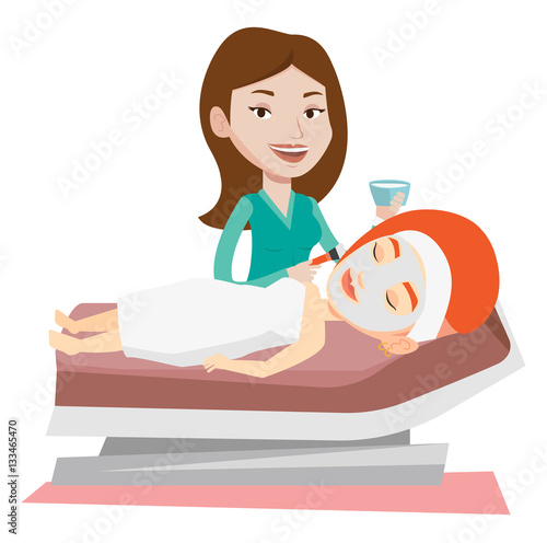 Woman in beauty salon during cosmetology procedure