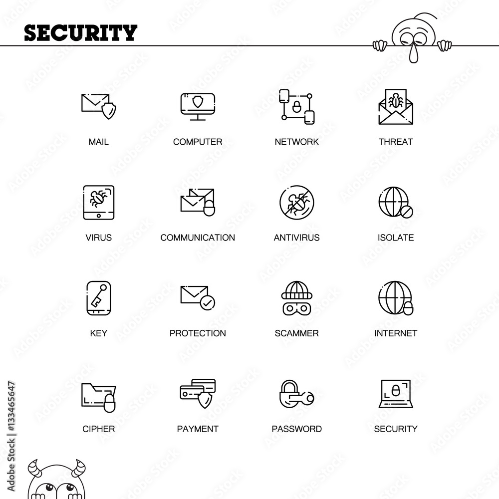 Internet secuirity icon set