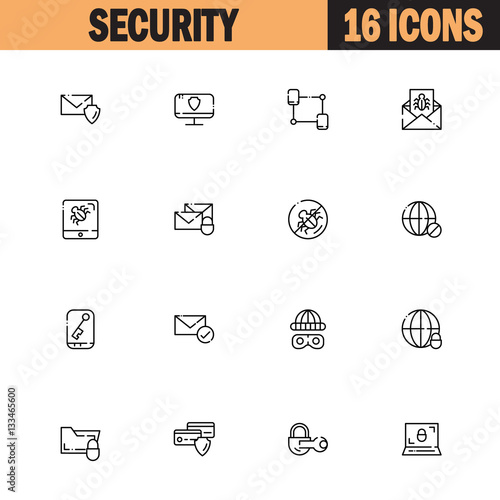 Internet secuirity icon set photo