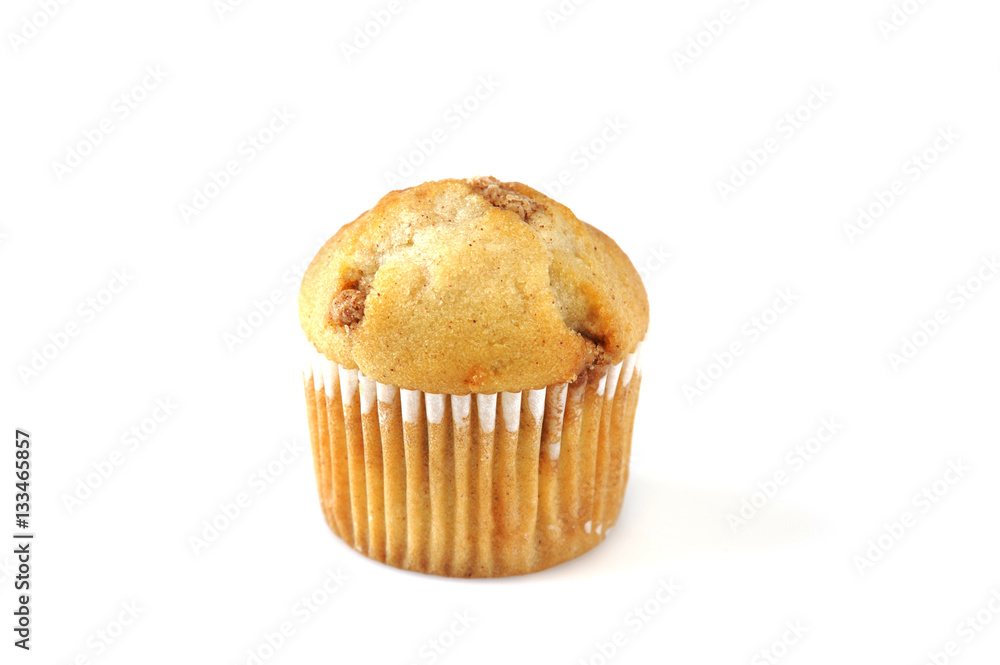 fresh muffin isolated on white background