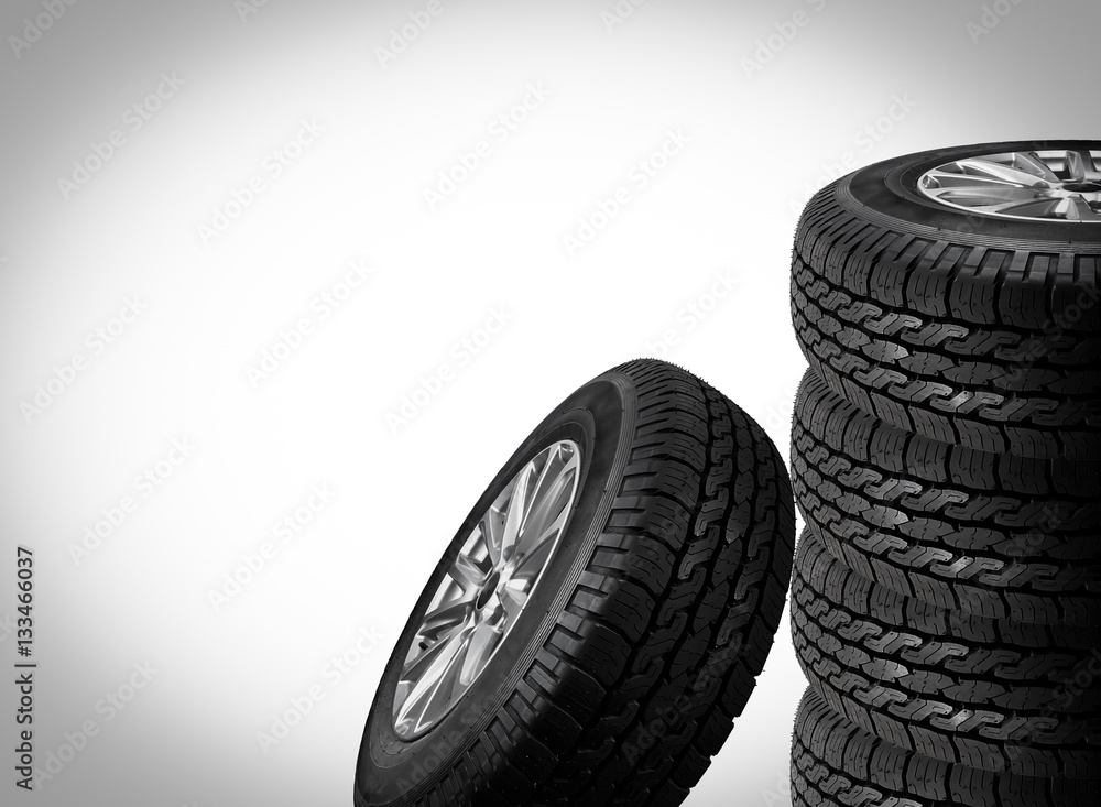 Close up tire isolated on a white background Close up tire isolated on a white background