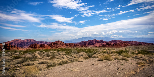 Nevada Valley Of Fire Entrance Formation Panoramic Landscape