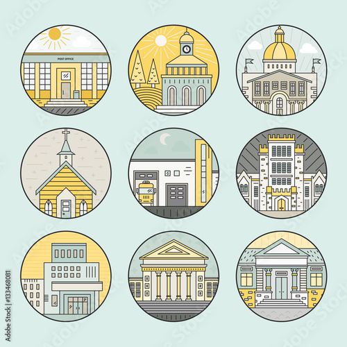 City architecture icons