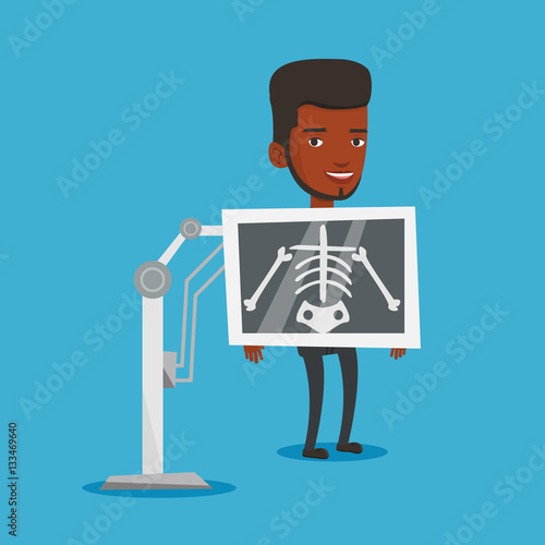 Patient during x ray procedure vector illustration