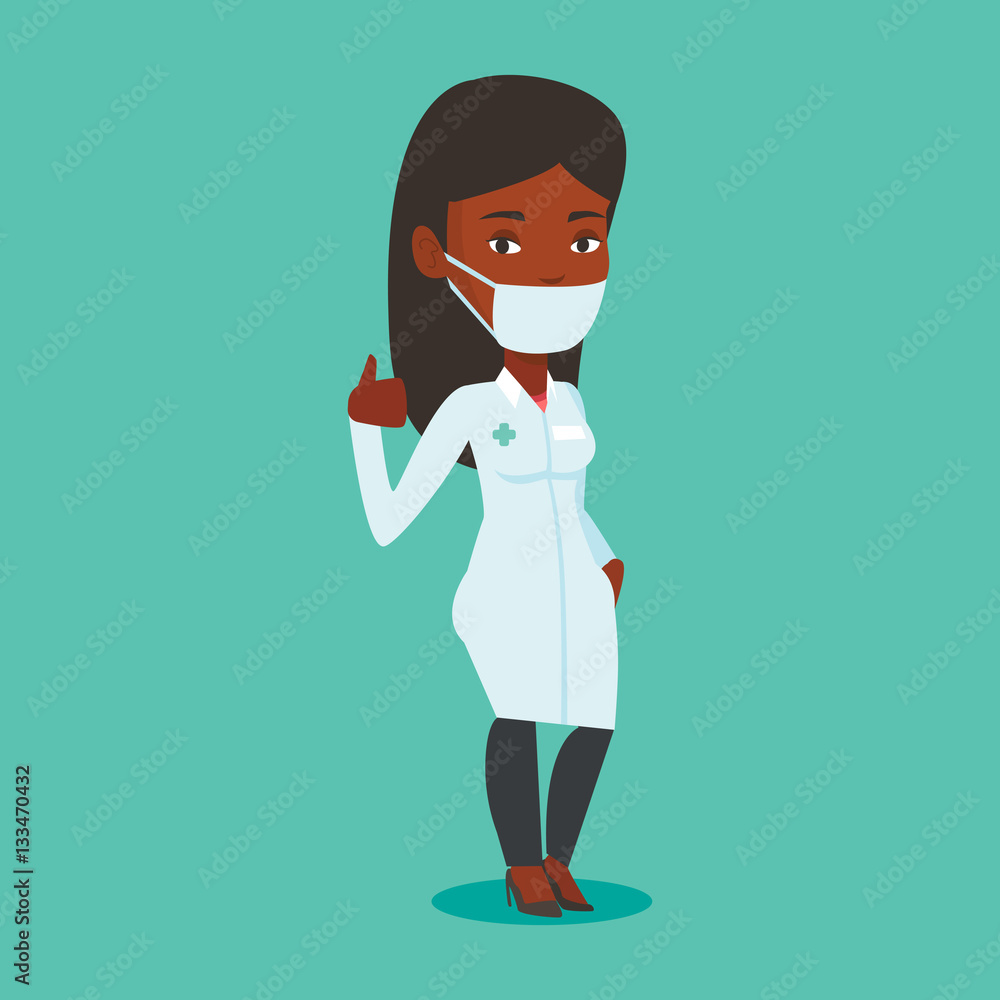 Doctor giving thumbs up vector illustration. Doctor giving thumbs up vector illustration.