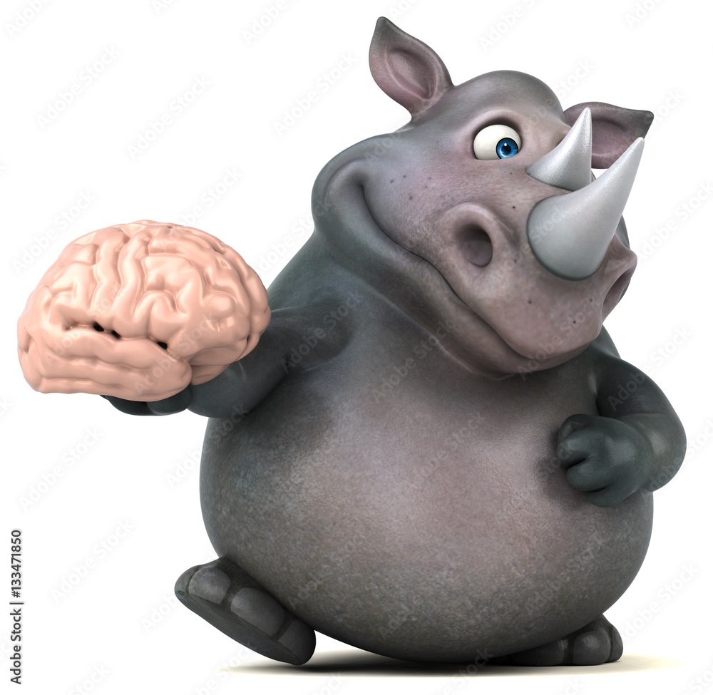 Fun rhinoceros - 3D Illustration Fun rhinoceros - 3D Illustration