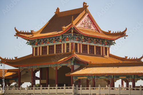  Chinese Temple in South Africa. traditional architecture. African spring.