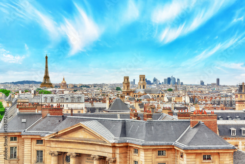 Beautiful panoramic view of Paris from the roof of the Pantheon. © BRIAN_KINNEY