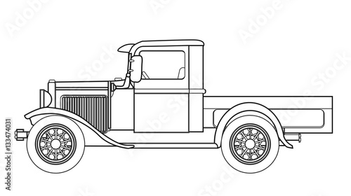 Early Pickup Truck Outline