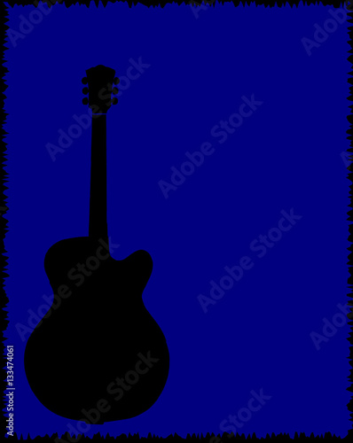 Guitar Blue Background