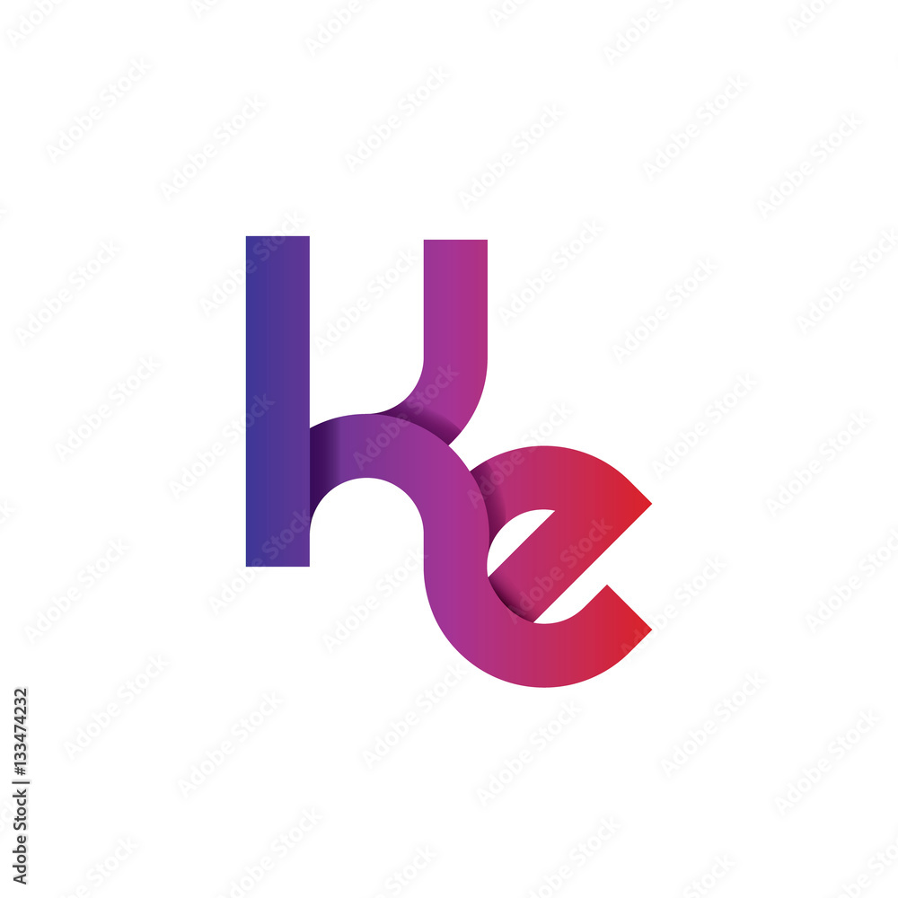 Initial Letter KE Rounded Lowercase Logo Initial Letter KE Rounded Lowercase Logo