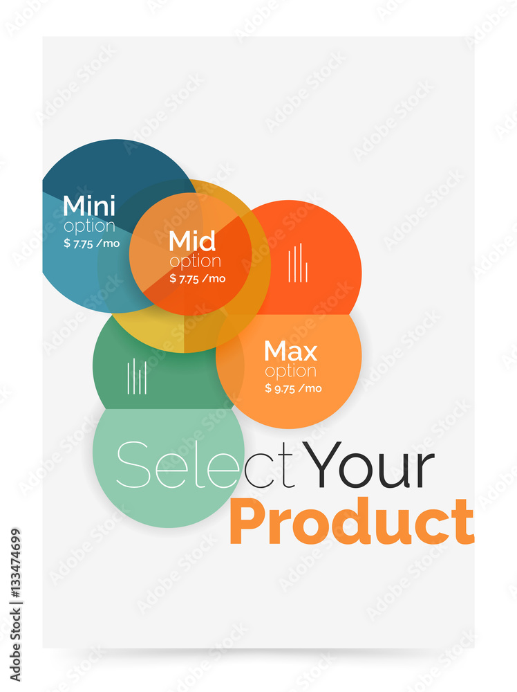 Fototapeta premium Transparent paper circles with option text