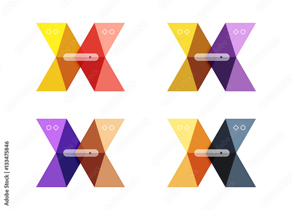 Vector arrow infographics business templates set Vector arrow infographics business templates set