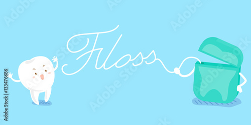  tooth playing with dental floss